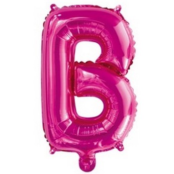 Ballon en forme de lettre B couleur rose/fuchsia pour anniversaire