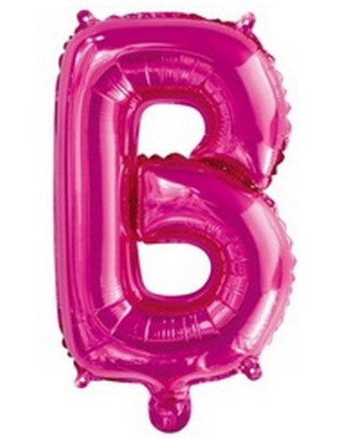 Ballon en forme de lettre B couleur rose/fuchsia pour anniversaire