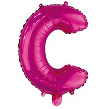 Ballon en forme de lettre C couleur rose/fuchsia pour anniversaire