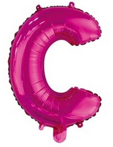 Ballon en forme de lettre C couleur rose/fuchsia pour anniversaire