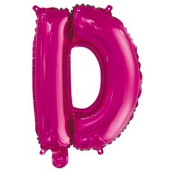 Ballon en forme de lettre D couleur rose/fuchsia pour anniversaire