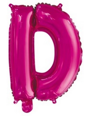 Ballon en forme de lettre D couleur rose/fuchsia pour anniversaire