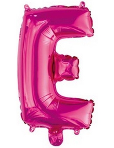 Ballon en forme de lettre E couleur rose/fuchsia pour anniversaire