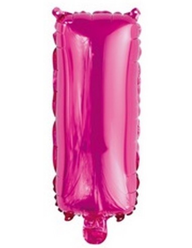 Ballon en forme de lettre I couleur rose/fuchsia pour anniversaire