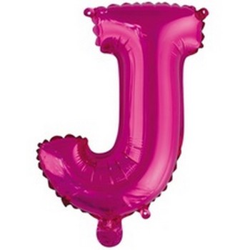 Ballon en forme de lettre J couleur rose/fuchsia pour anniversaire