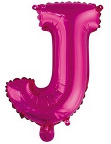 Ballon en forme de lettre J couleur rose/fuchsia pour anniversaire