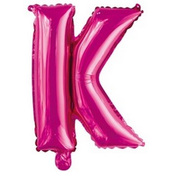 Ballon en forme de lettre K couleur rose/fuchsia pour anniversaire