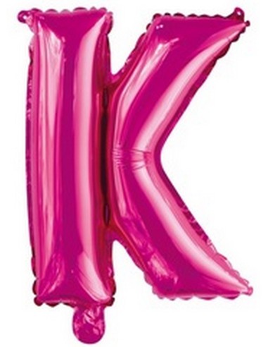 Ballon en forme de lettre K couleur rose/fuchsia pour anniversaire