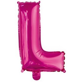 Ballon en forme de lettre L couleur rose/fuchsia pour anniversaire