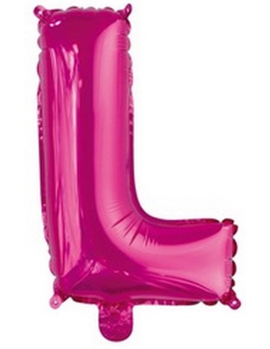 Ballon en forme de lettre L couleur rose/fuchsia pour anniversaire