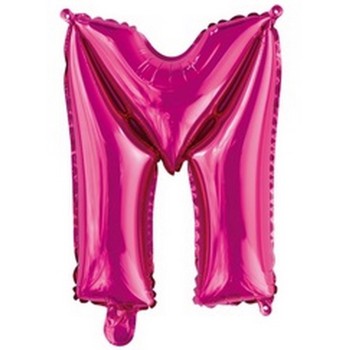 Ballon en forme de lettre M couleur rose/fuchsia pour anniversaire