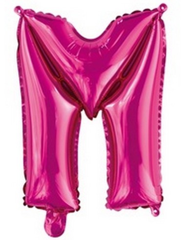 Ballon en forme de lettre M couleur rose/fuchsia pour anniversaire