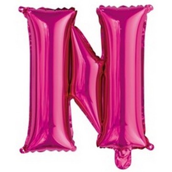 Ballon en forme de lettre N couleur rose/fuchsia pour anniversaire