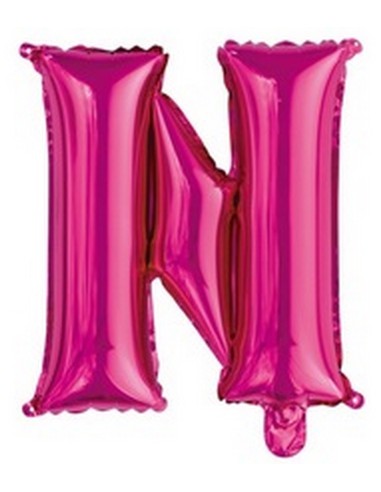 Ballon en forme de lettre N couleur rose/fuchsia pour anniversaire