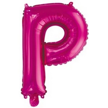 Ballon en forme de lettre P couleur rose/fuchsia pour anniversaire