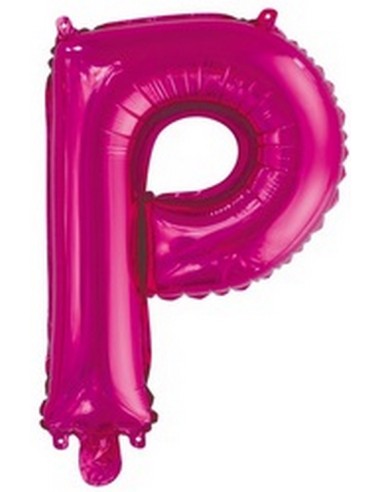 Ballon en forme de lettre P couleur rose/fuchsia pour anniversaire