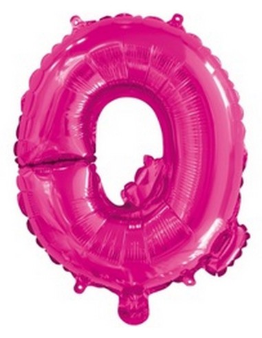 Ballon en forme de lettre Q couleur rose/fuchsia pour anniversaire