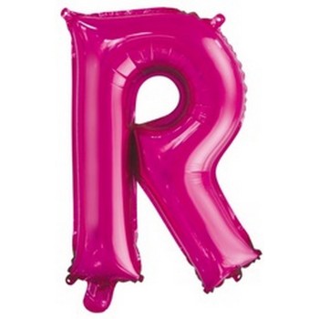 Ballon en forme de lettre R couleur rose/fuchsia pour anniversaire