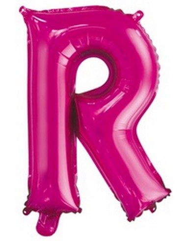 Ballon en forme de lettre R couleur rose/fuchsia pour anniversaire