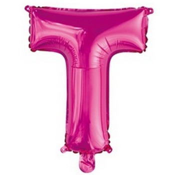 Ballon en forme de lettre T couleur rose/fuchsia pour anniversaire