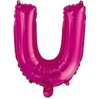 Ballon en forme de lettre U couleur rose/fuchsia pour anniversaire