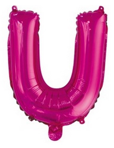 Ballon en forme de lettre U couleur rose/fuchsia pour anniversaire