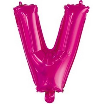 Ballon en forme de lettre V couleur rose/fuchsia pour anniversaire