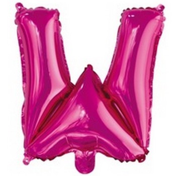 Ballon en forme de lettre W couleur rose/fuchsia pour anniversaire