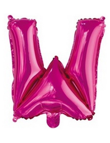 Ballon en forme de lettre W couleur rose/fuchsia pour anniversaire