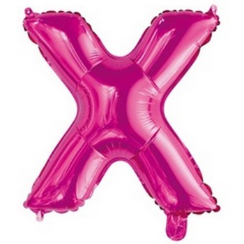 Ballon en forme de lettre X couleur rose/fuchsia pour anniversaire