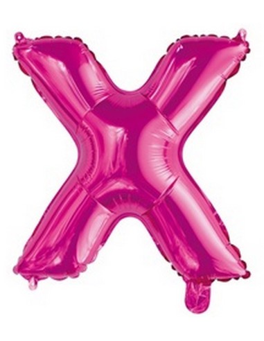 Ballon en forme de lettre X couleur rose/fuchsia pour anniversaire