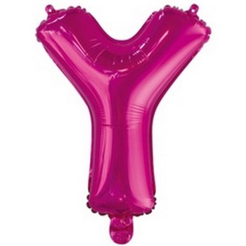 Ballon en forme de lettre Y couleur rose/fuchsia pour anniversaire