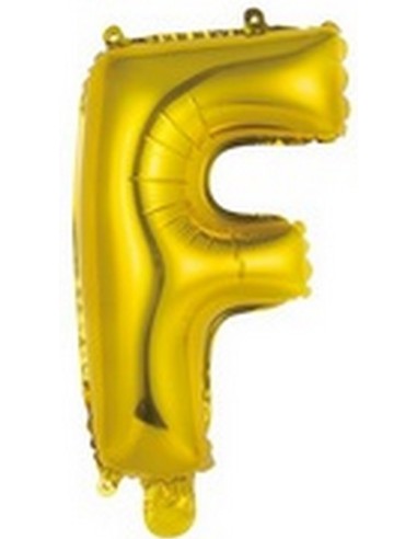 Ballon en forme de lettre F couleur or/doré pour anniversaire