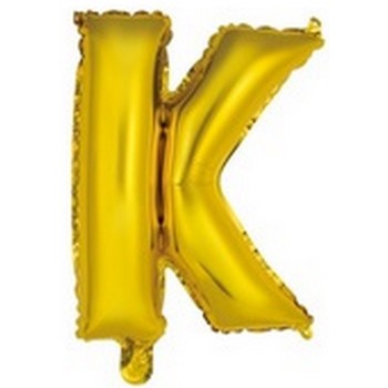 Ballon en forme de lettre K couleur or/doré pour anniversaire