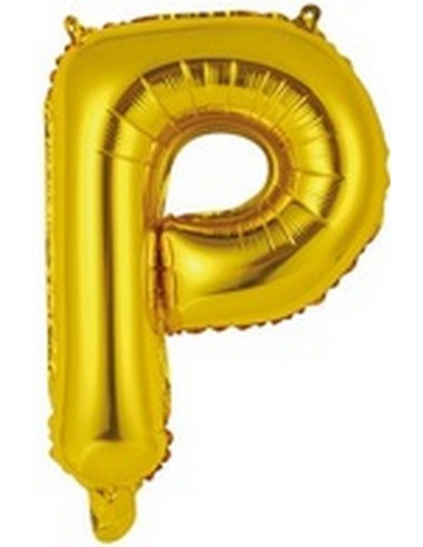 Ballon en forme de lettre P couleur or/doré pour anniversaire