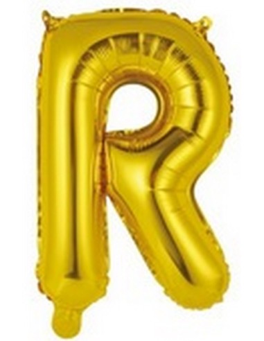 Ballon en forme de lettre R couleur or/doré pour anniversaire