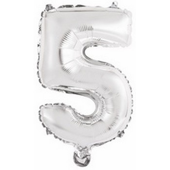 Ballon en forme de chiffre 5 couleur argent pour anniversaire