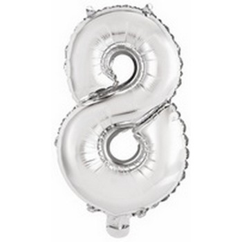 Ballon en forme de chiffre 8 couleur argent pour anniversaire