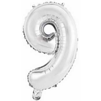 Ballon en forme de chiffre 9 couleur argent pour anniversaire