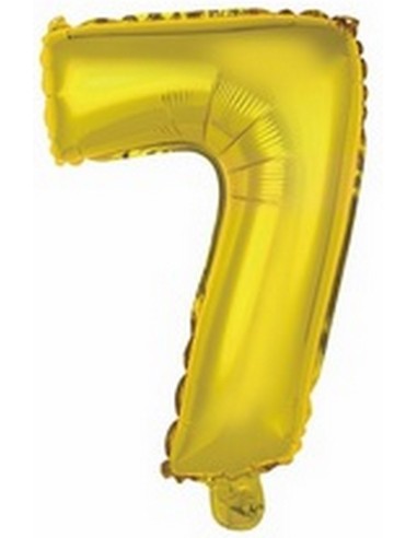 Ballon en forme de chiffre 7 couleur or pour anniversaire