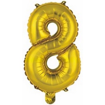 Ballon en forme de chiffre 8 couleur or pour anniversaire