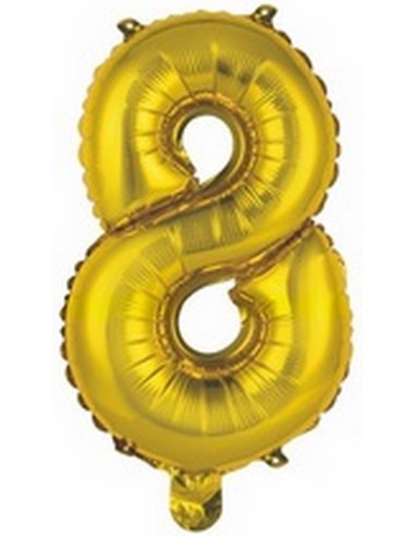 Ballon en forme de chiffre 8 couleur or pour anniversaire