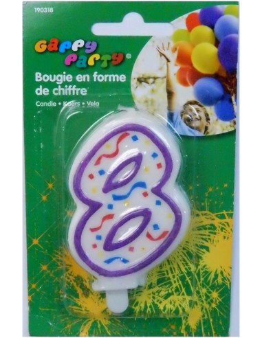 Bougie chiffre 8 pour gâteau d'anniversaire