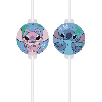 4 pailles Stitch Disney