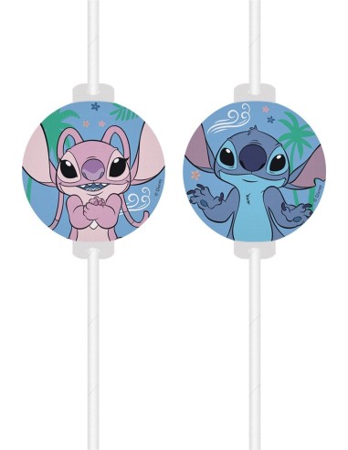 4 pailles Stitch Disney