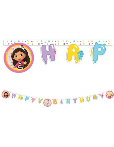 Guirlande lettres Happy Birthday Gabby's Dollhouse