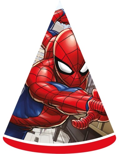 6 chapeaux de fête Spiderman