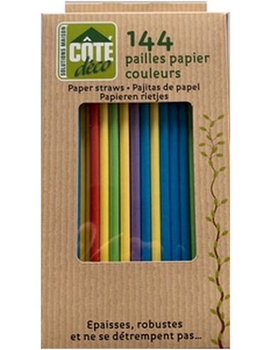 144 pailles couleurs papier