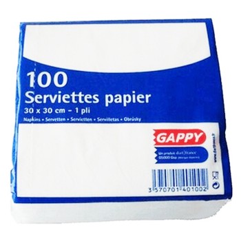 Paquet de 100 serviettes 1 pli