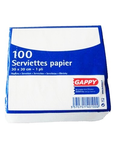 Paquet de 100 serviettes 1 pli